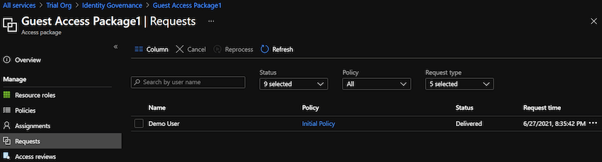 Request Access package